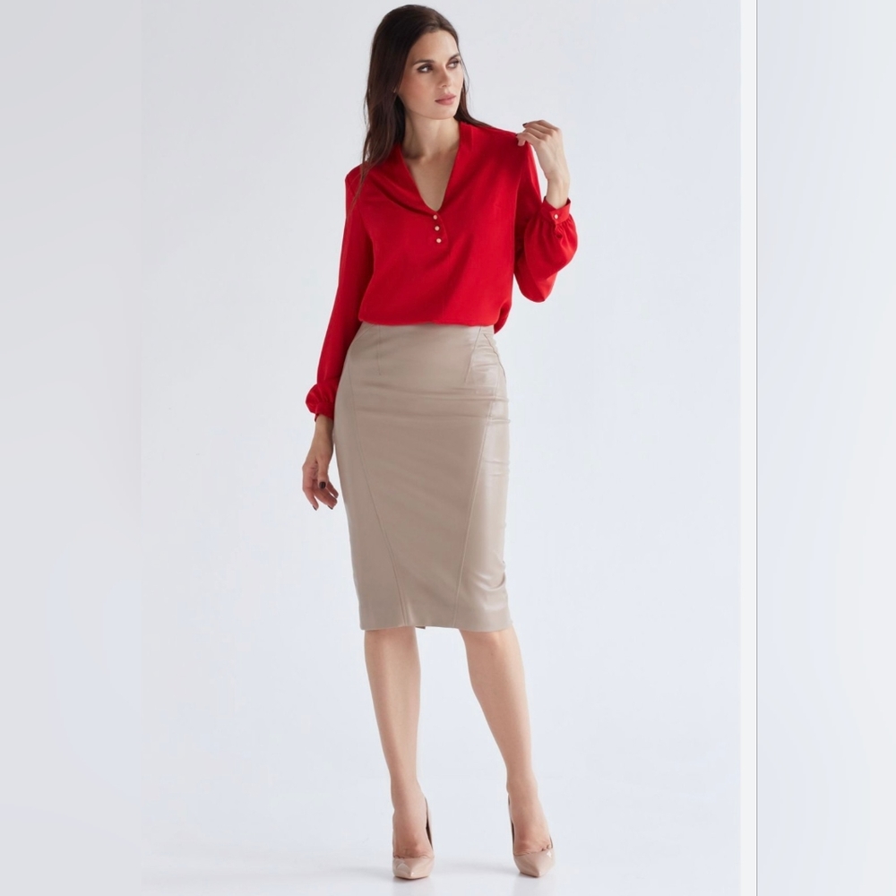 Leather Midi Skirt